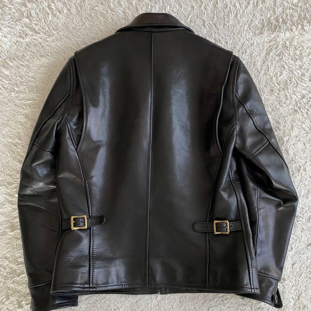 美品/38 Y’2 LEATHER HVR-42 馬革 ライダースジャケット 黒
