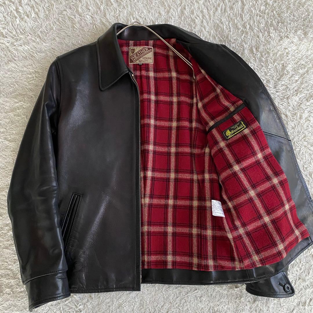 美品/38 Y’2 LEATHER HVR-42 馬革 ライダースジャケット 黒