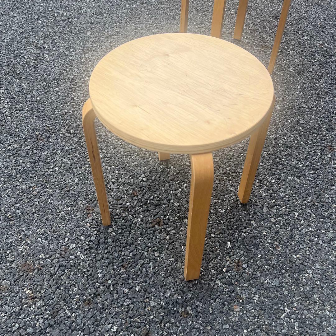 廃盤品　IKEA イケア　フロスタ　スツール　2脚　スタッキングチェア　天然木