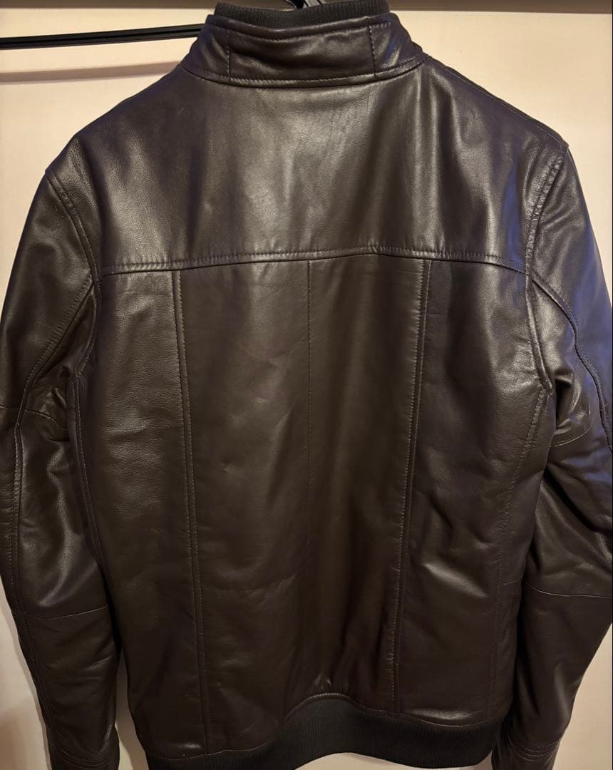 AKM Contemporaryレザーブルゾン ライダースジャケット ブラウン