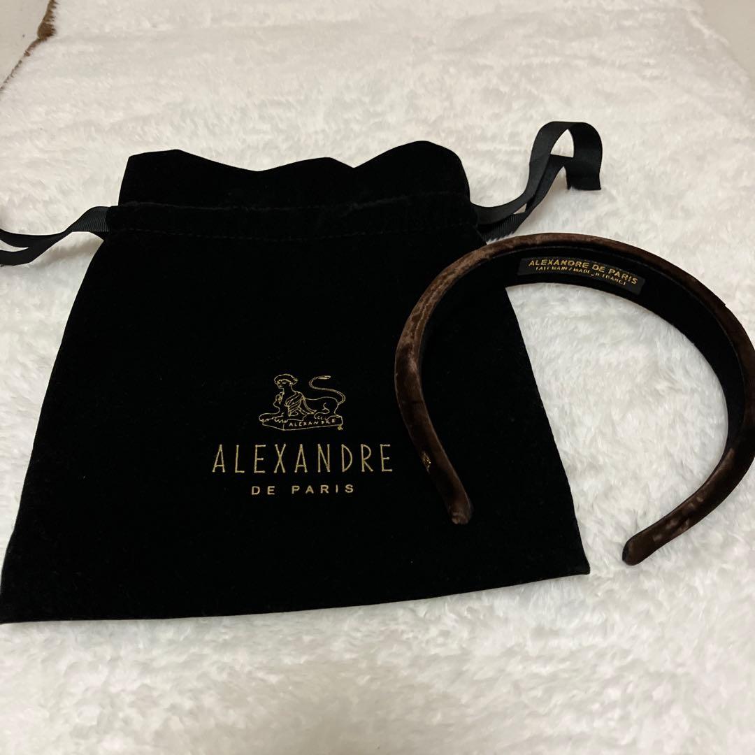 アレクサンドル・ドゥ・パリ ベロアカチューシャブラウン