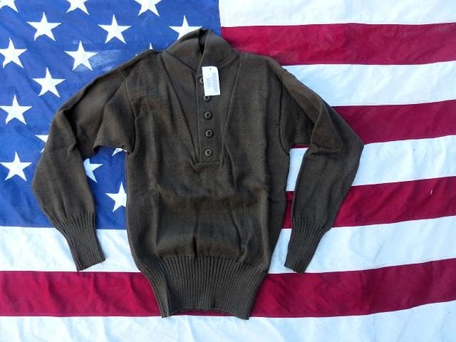 2004 デッド 米軍実物 ５ボタンセーター Ｍ DSPC ヘンリーネック 92
