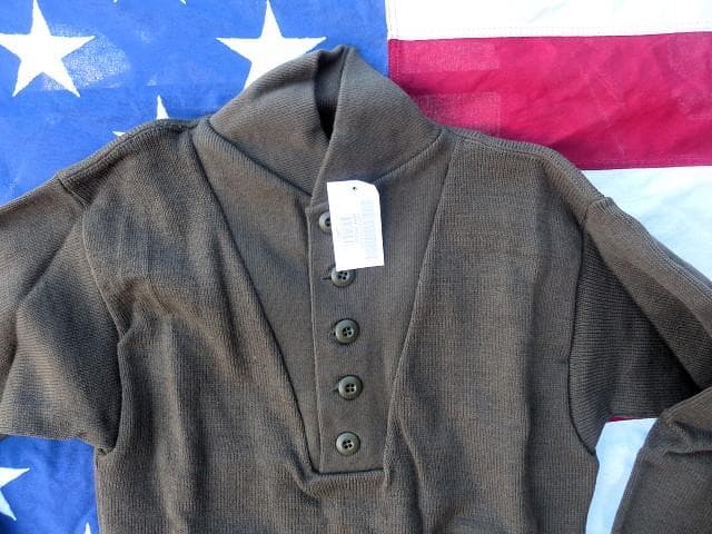 2004 デッド 米軍実物 ５ボタンセーター Ｍ DSPC ヘンリーネック 92