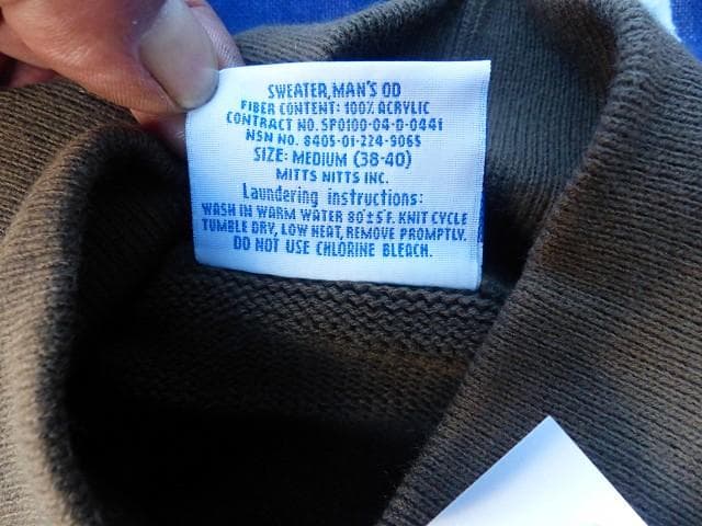 2004 デッド 米軍実物 ５ボタンセーター Ｍ DSPC ヘンリーネック 92