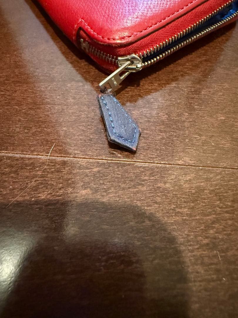 エルメス アザップ シルクイン コンパクト 刻印□P 2012年製 レッド 赤