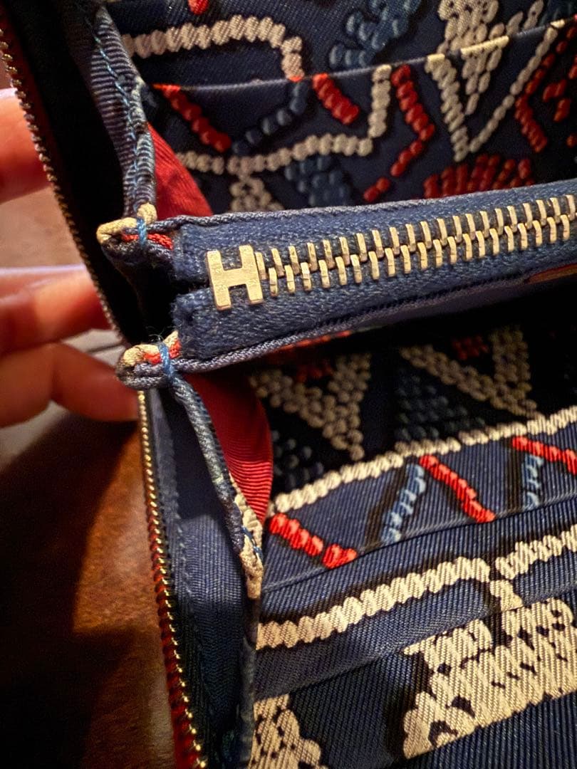 エルメス アザップ シルクイン コンパクト 刻印□P 2012年製 レッド 赤