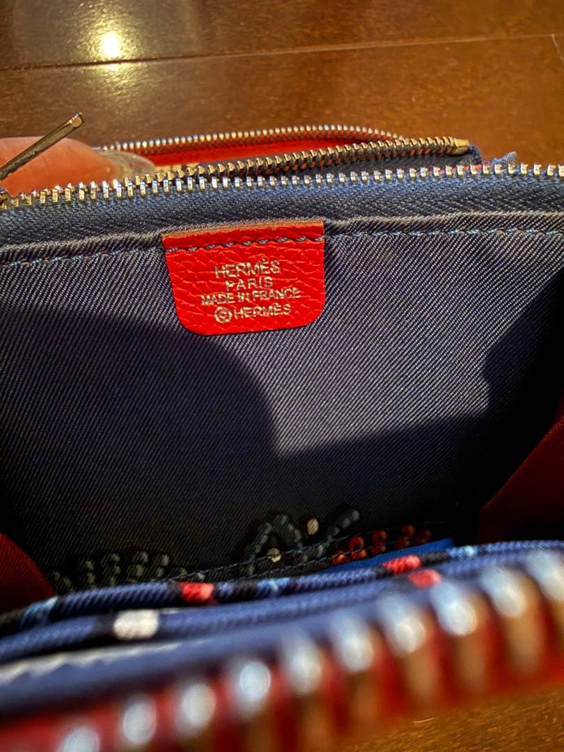 エルメス アザップ シルクイン コンパクト 刻印□P 2012年製 レッド 赤