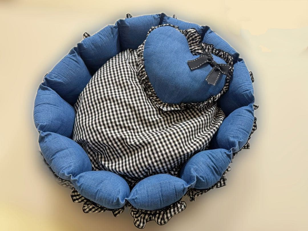 CandyBuppie デニムベッド　ギンガムチェック