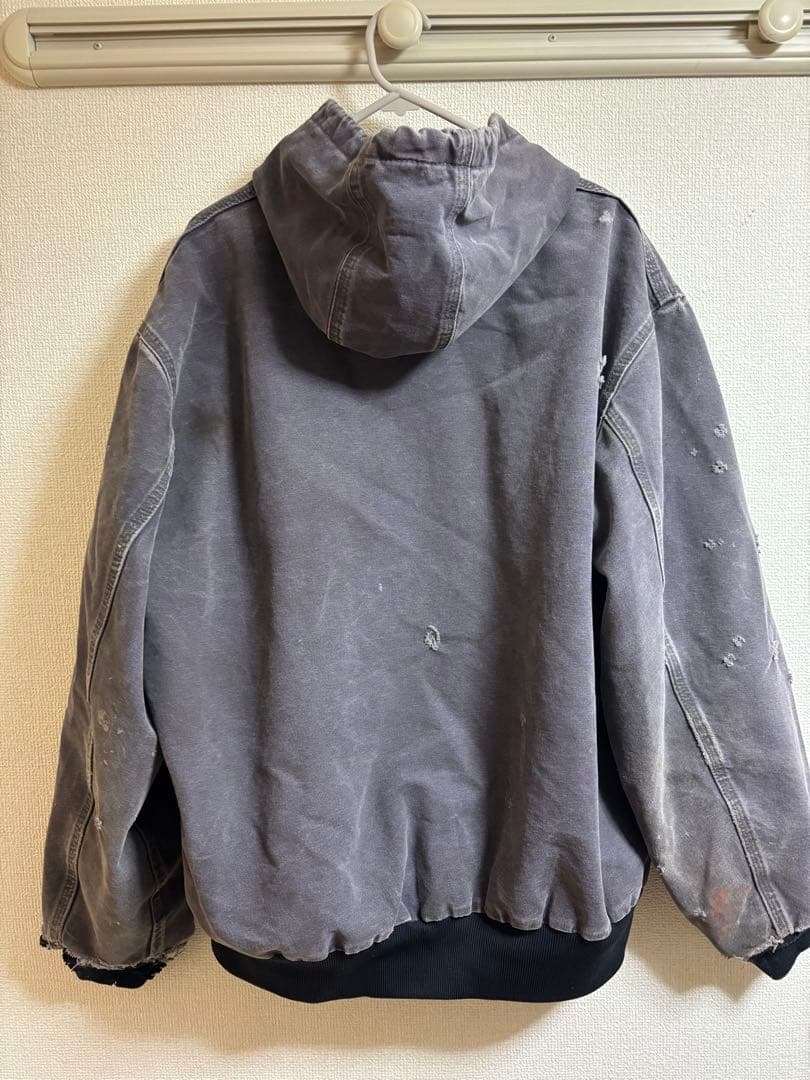 ダメージ加工　Carhartt フード付きジャケット グレー