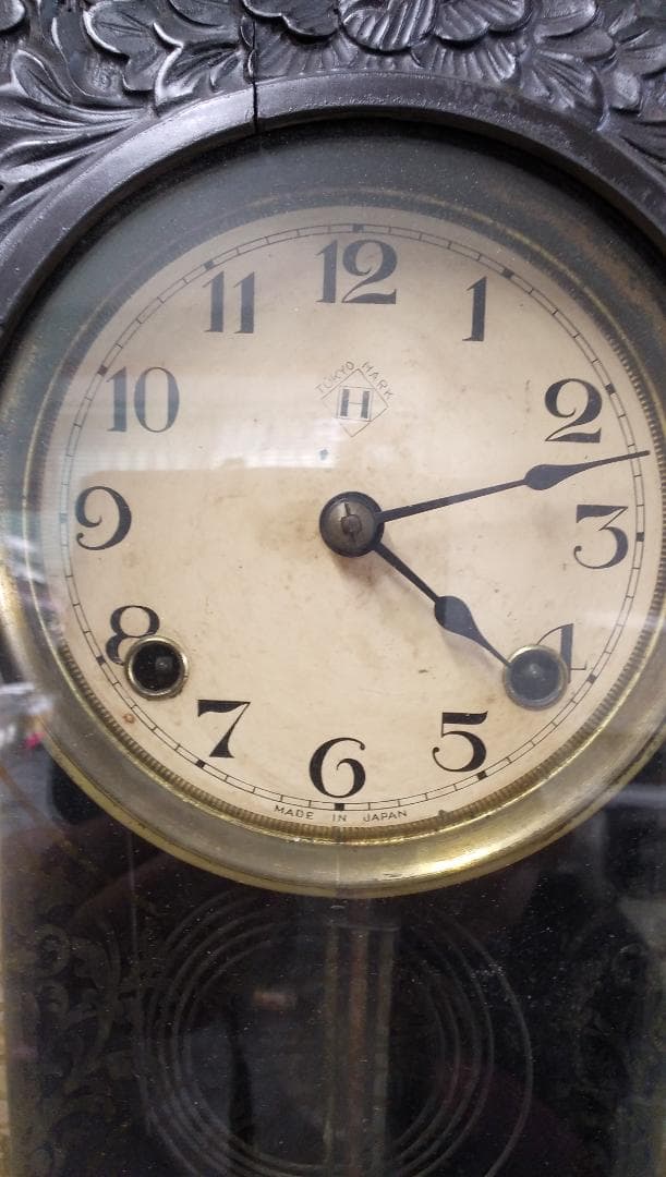 古い柱時計　　①