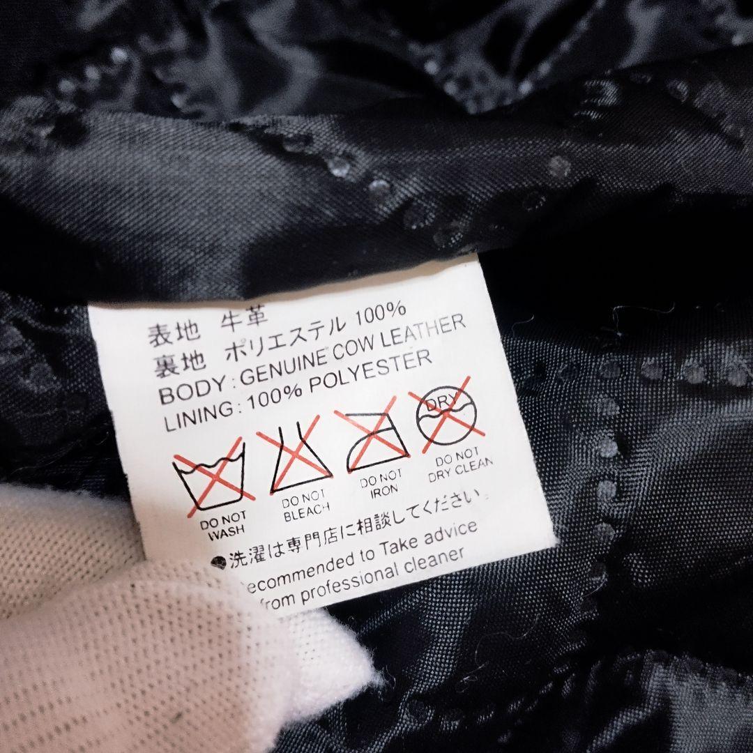 デグナー　ライダースジャケット　ブラック　牛革　ワッペン　キルティング　XL