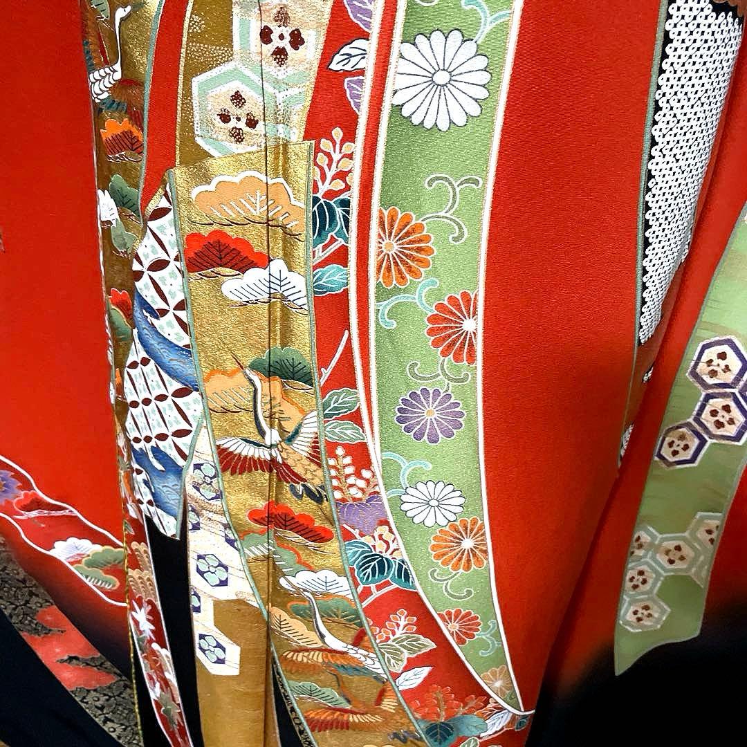 振袖フルセット　高身長　桂由美　手描き友禅　成人式振袖　振袖　裄丈70