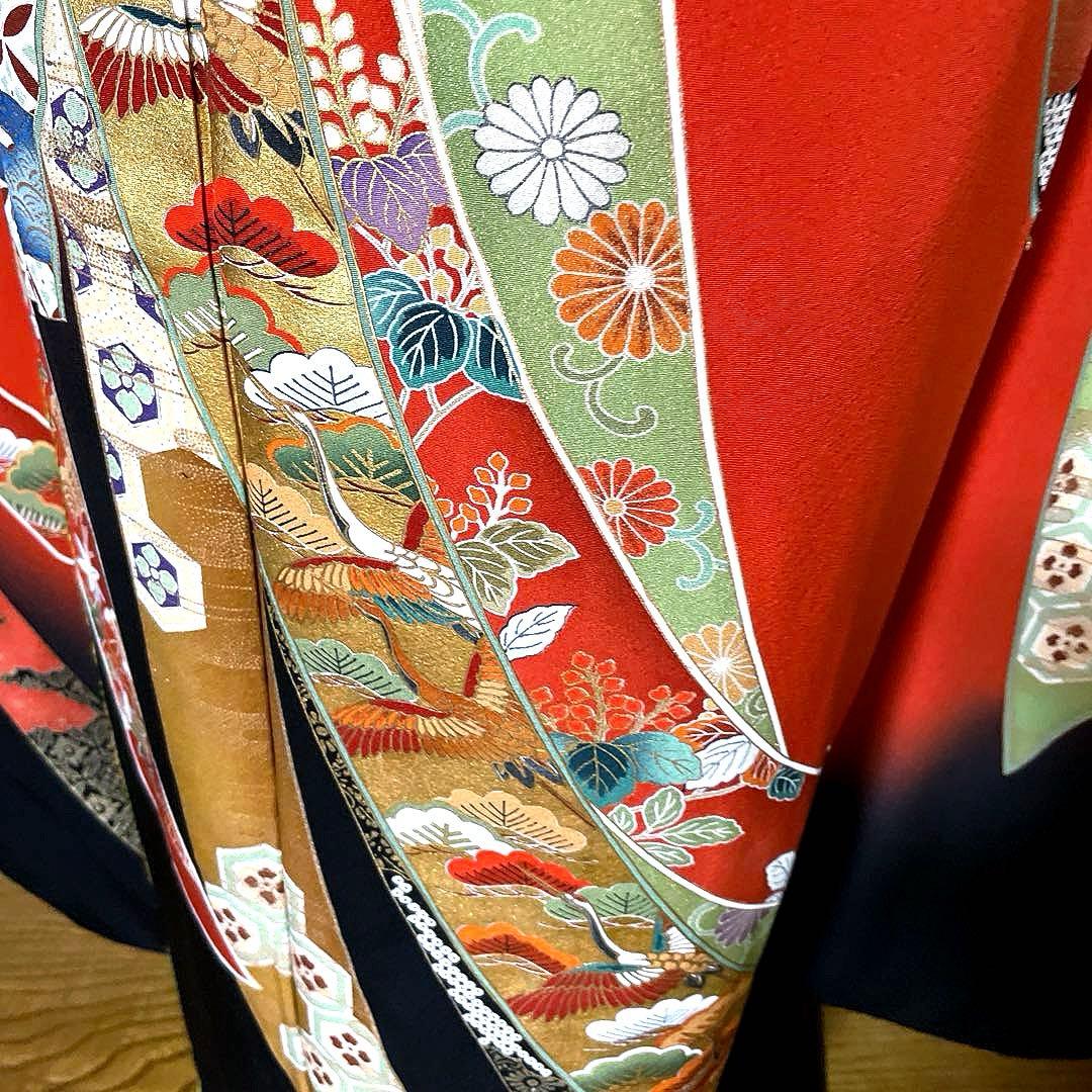 振袖フルセット　高身長　桂由美　手描き友禅　成人式振袖　振袖　裄丈70