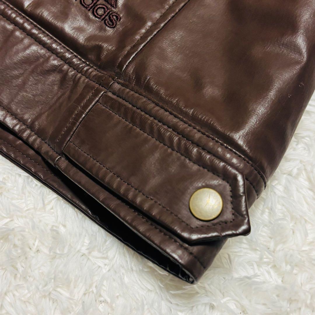 希少 00s y2k アディダス トラックジャケット 異素材 切替 ブラウン