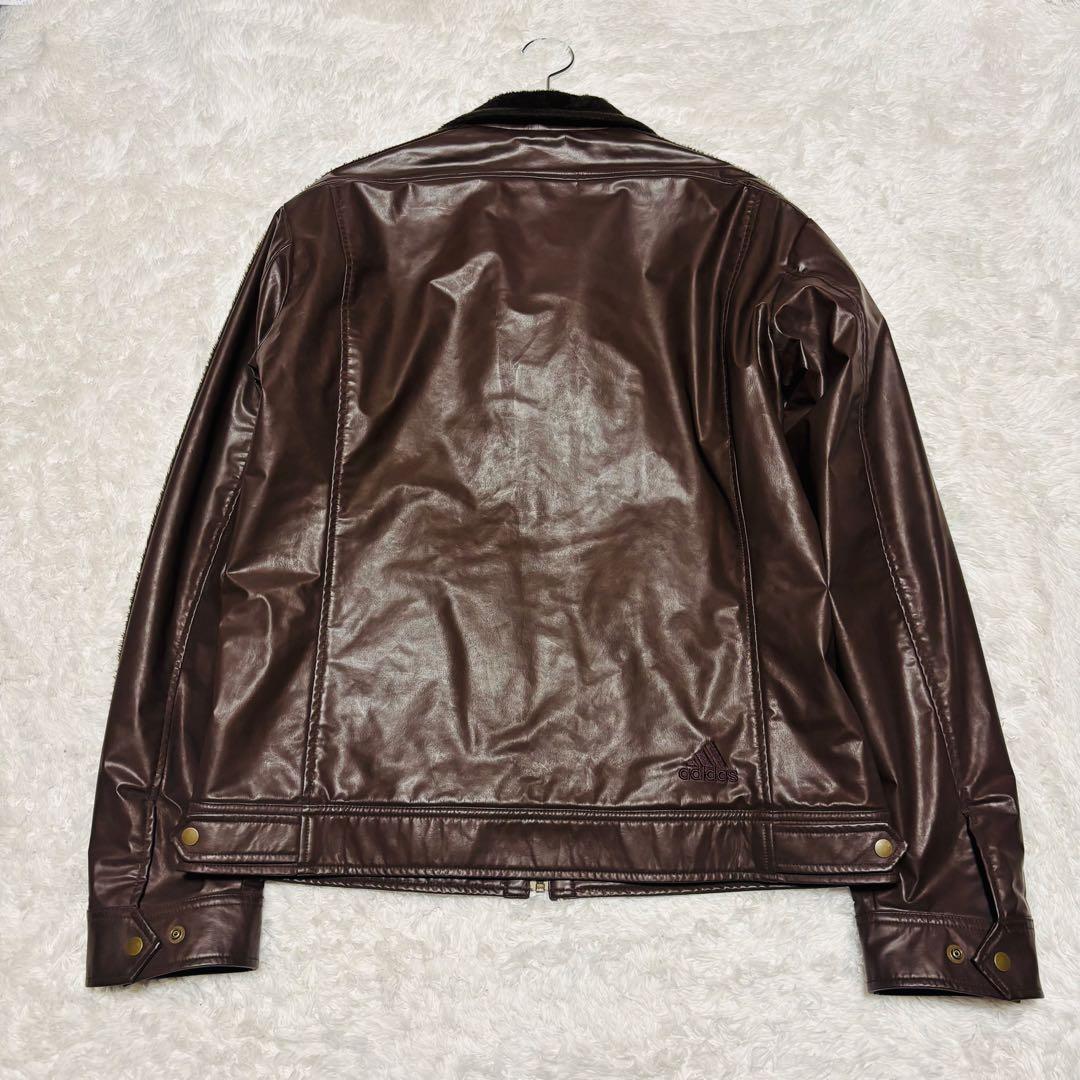 希少 00s y2k アディダス トラックジャケット 異素材 切替 ブラウン