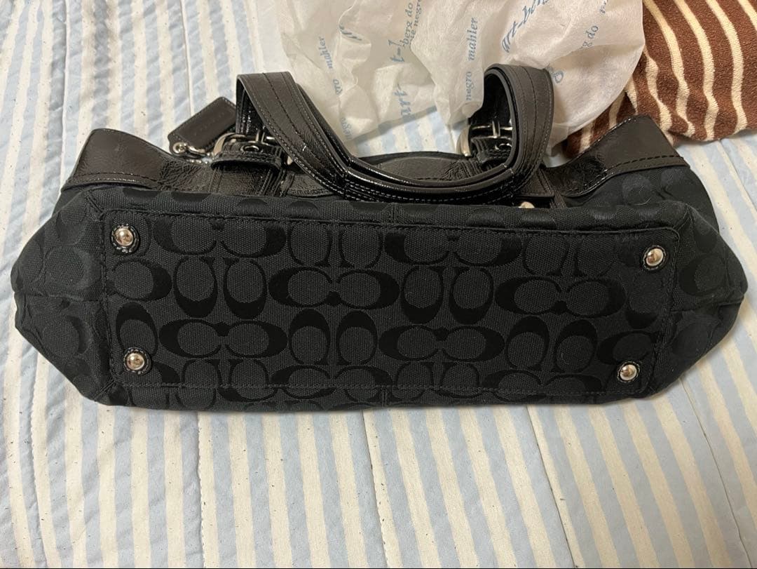 R*a様 COACH ブラックレザー　トートバッグ