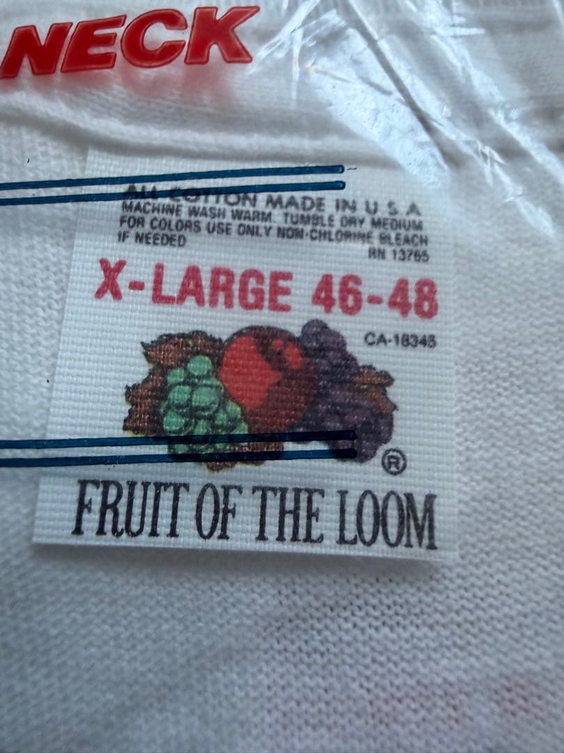XLサイズ　80's FRUIT OF THE LOOM 無地3P Tシャツ