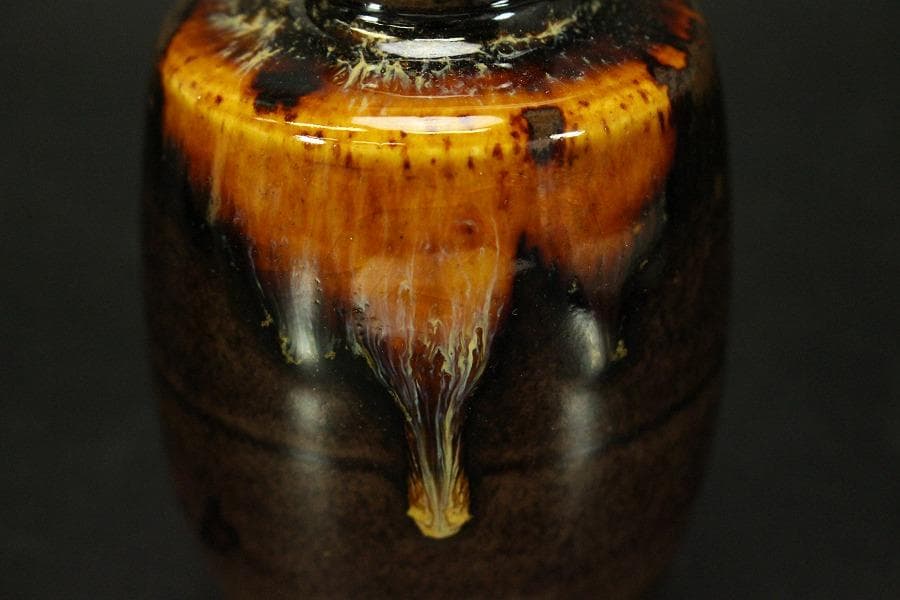 茶道具 肩衝茶入 良蓋 仕服 共箱(RC940)