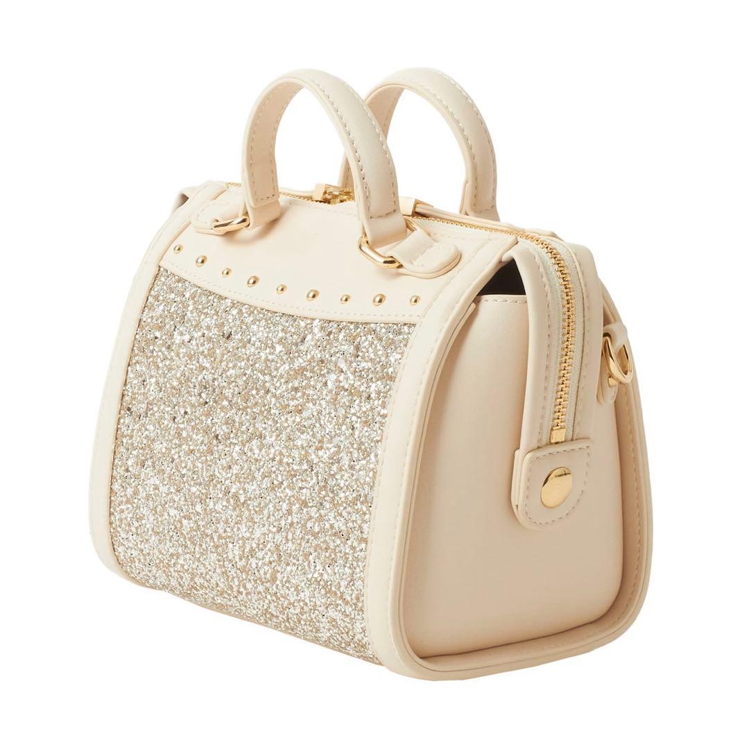 【美品】DIANA グリッター装飾 ハンドバッグ