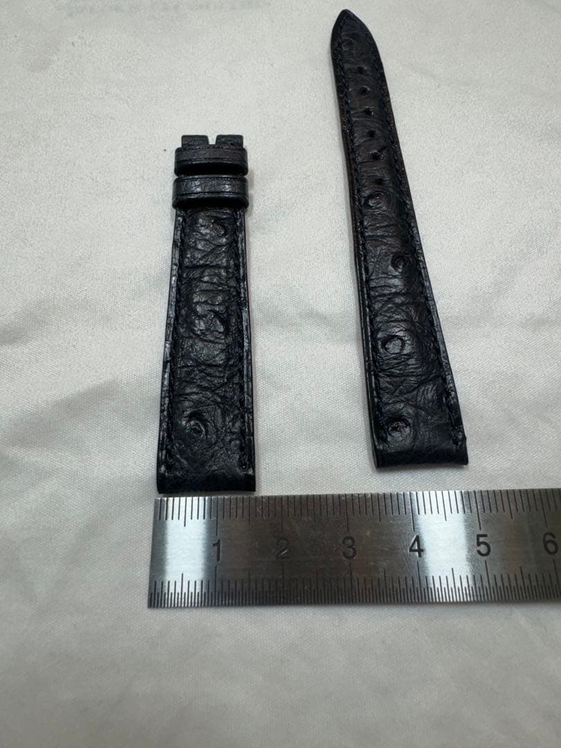 新品未使用品　ブランパン　オーストリッチ　革ベルト　レディス用　ネイビー