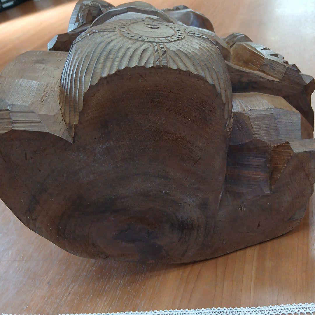 希少大型天然木　恵比寿大黒天　 福の神 彫刻縁起物