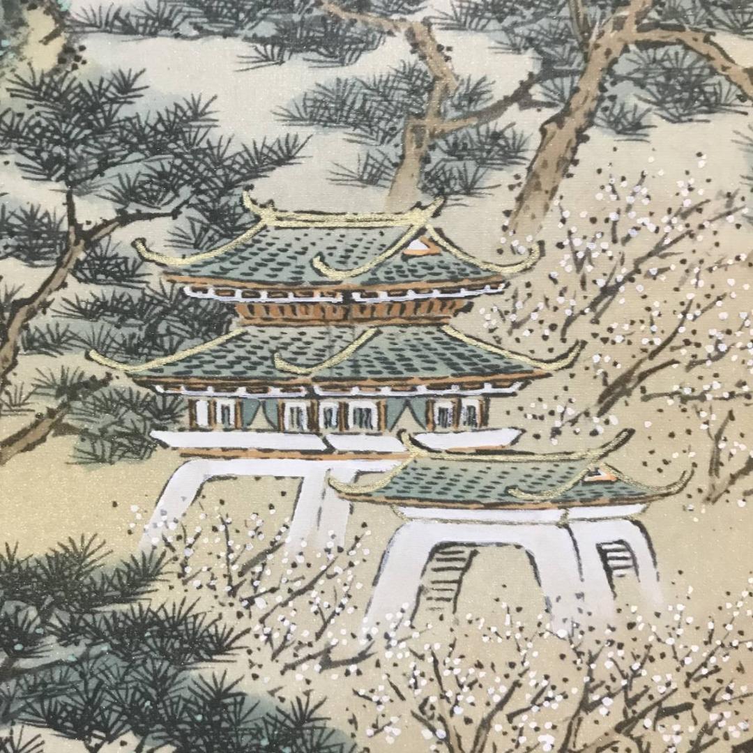 【真作】中島春潮/蓬菜山図/山水図/掛軸☆宝船☆AB-660