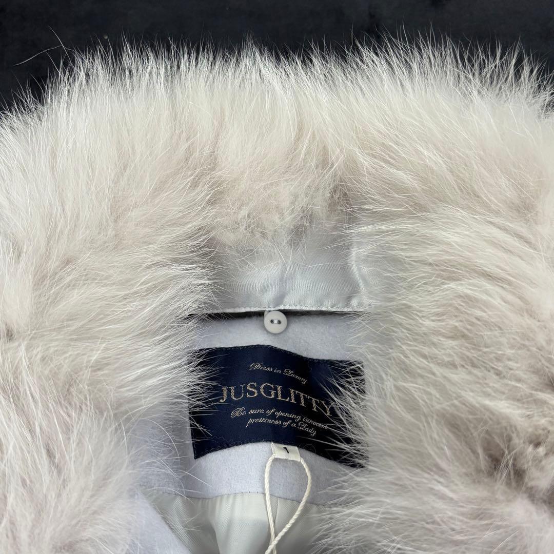 ジャスグリッティ✨タグ付新品未使用 フォックスファー付チェスターコート サイズ1