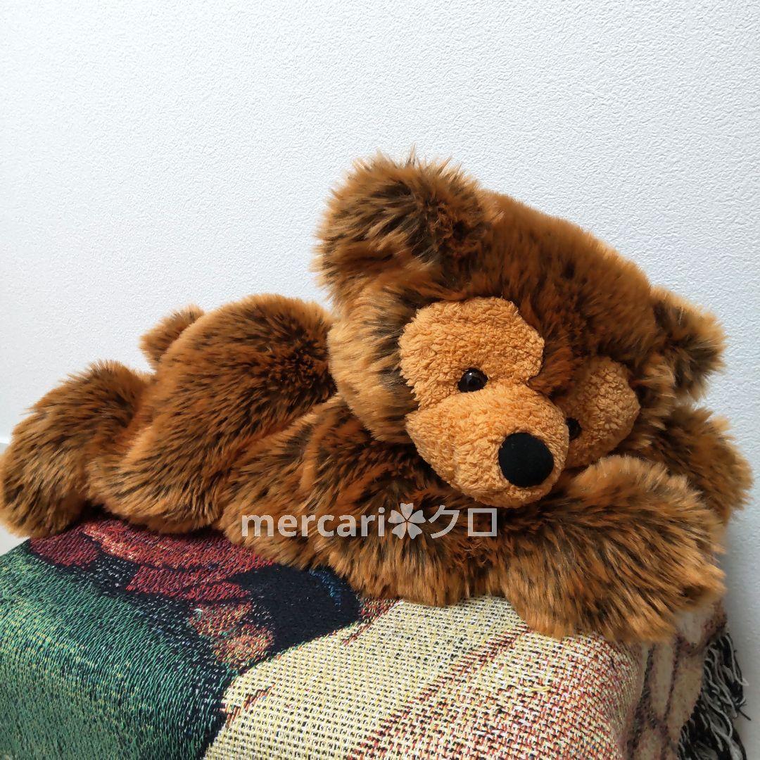 ディズニーベア　寝転び　寝そべり　ダッフィー　WDW　ブラウン　ぬいぐるみ　長毛