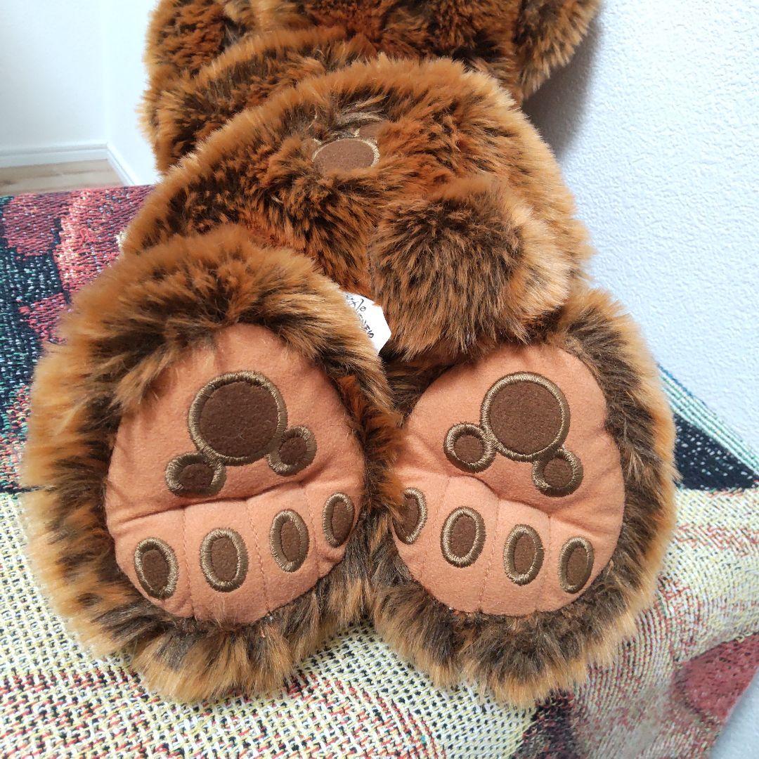 ディズニーベア　寝転び　寝そべり　ダッフィー　WDW　ブラウン　ぬいぐるみ　長毛