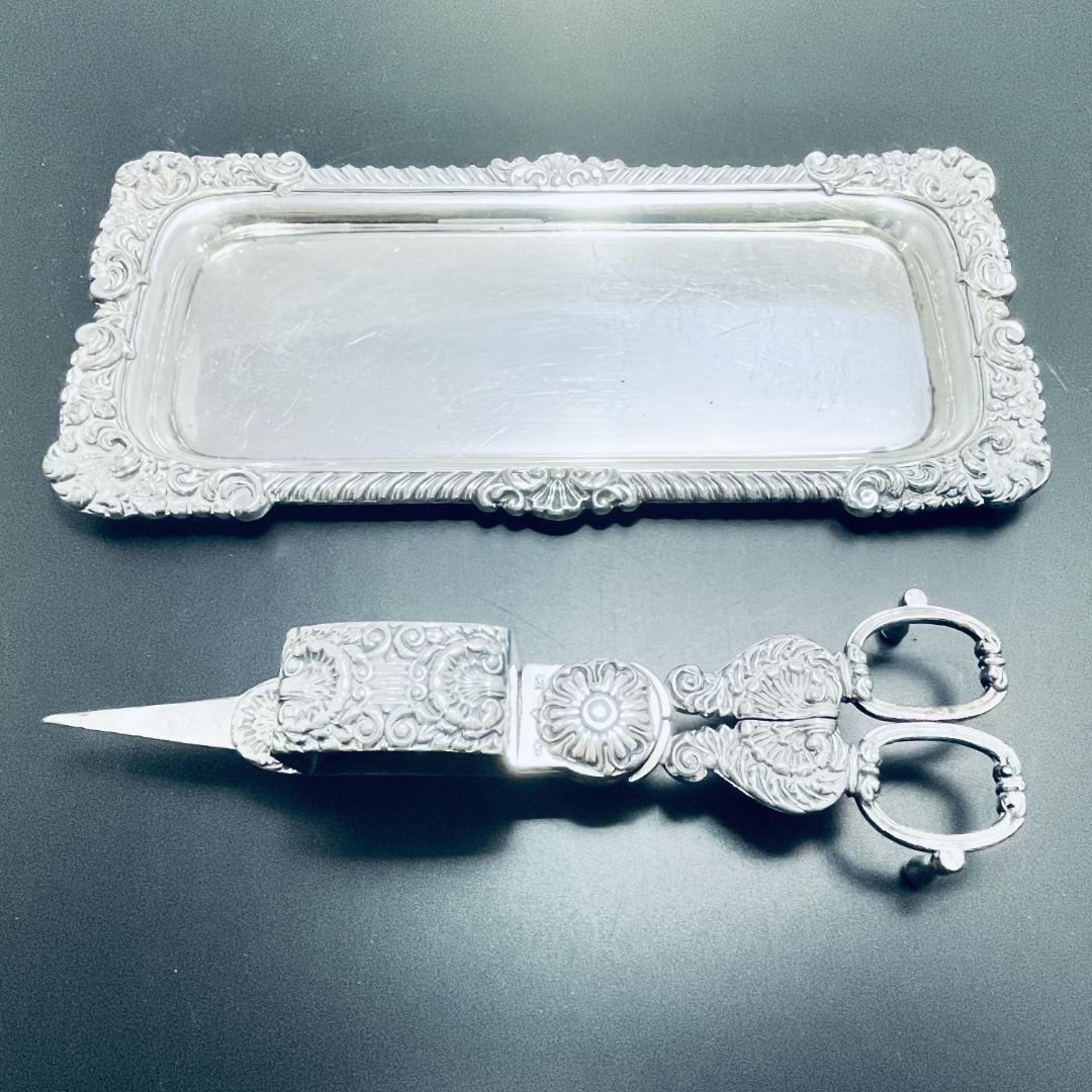 【英国】キャンドルトリマー/トレー【シルバープレート】スニファー/燭台用火消し