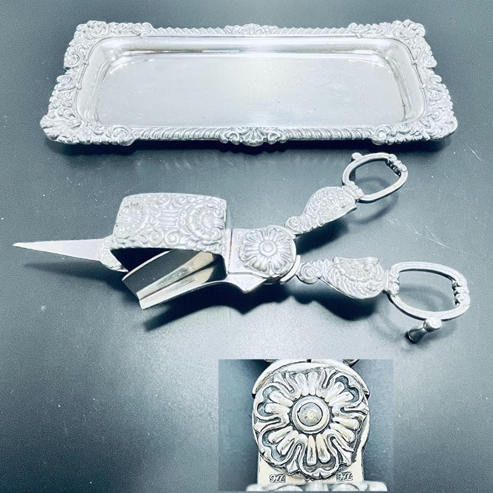 【英国】キャンドルトリマー/トレー【シルバープレート】スニファー/燭台用火消し