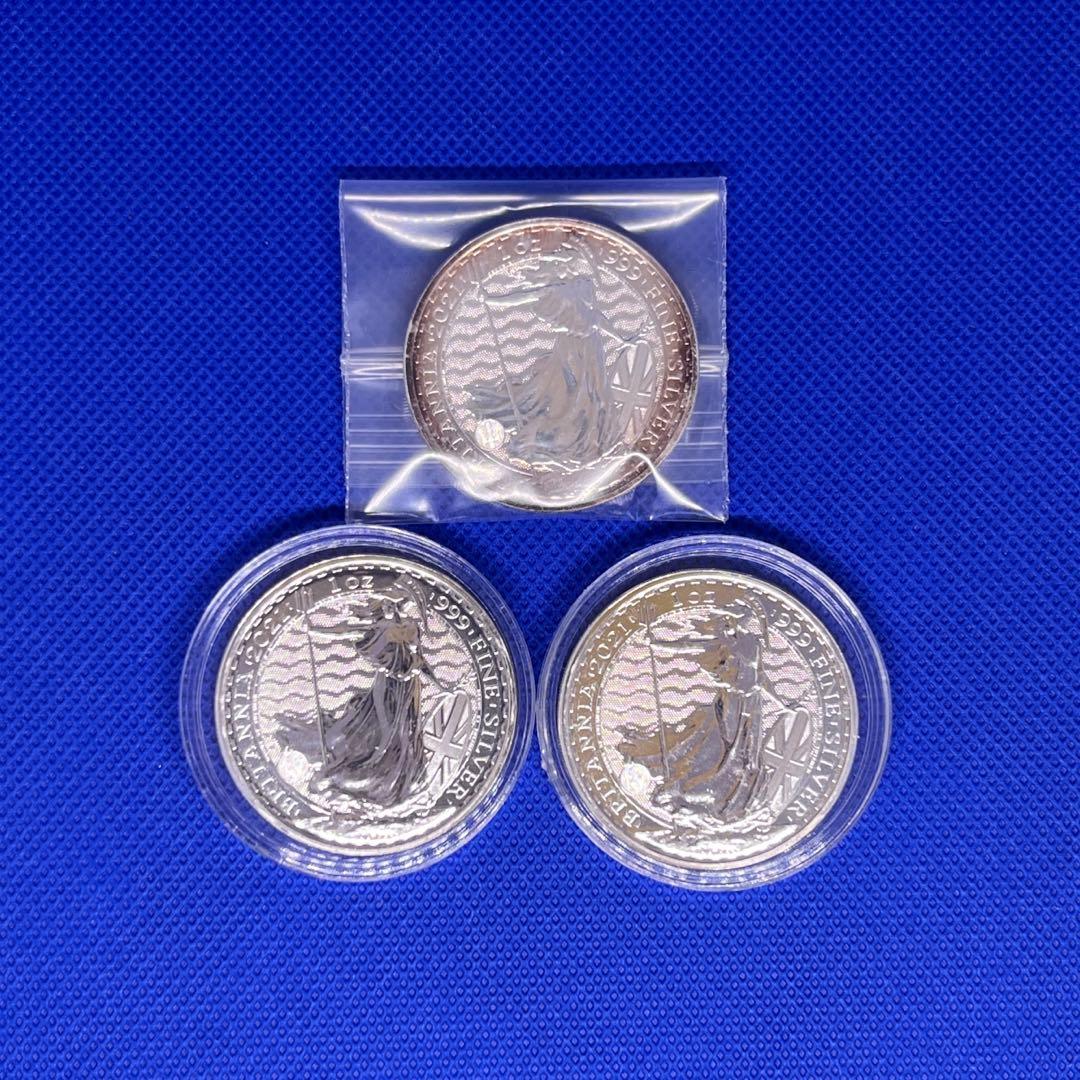 2021年製ブリタニア　　1oz 銀貨 エリザベス女王　3枚セット
