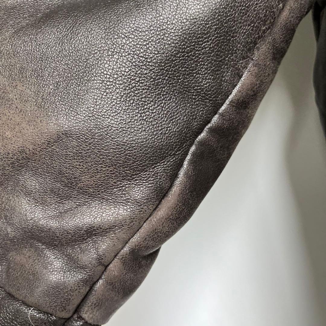 00s モンクレール 茶タグ レザー ダウンジャケット Moncler