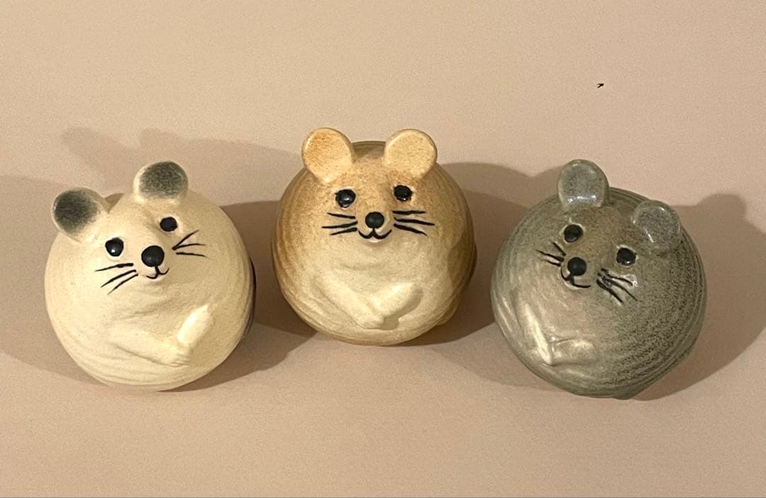 リサラーソン◆陶器製ねずみ◆3匹セット