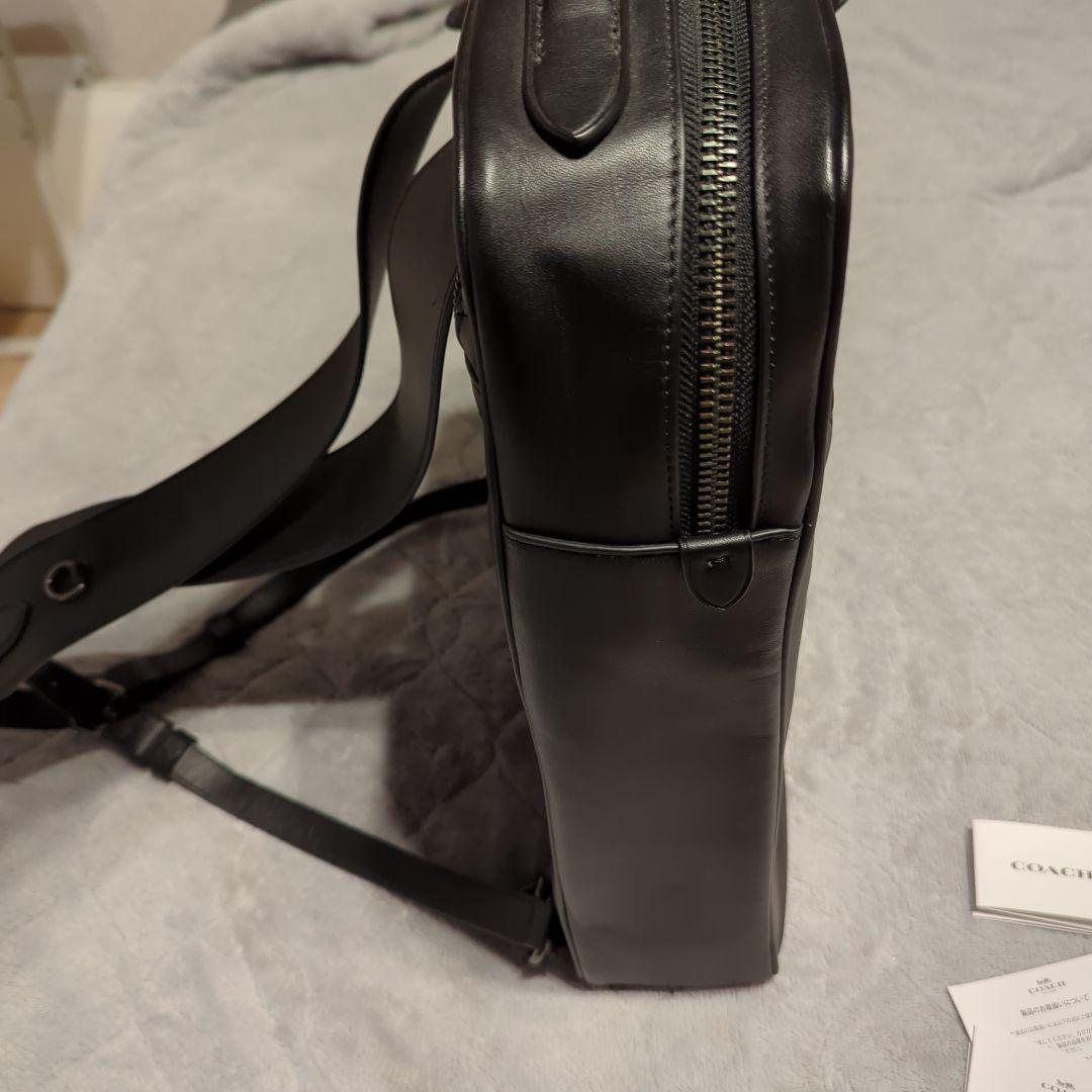 【使用回数5日】COACH ブラック レザービジネスバッグ リュック紐収納可