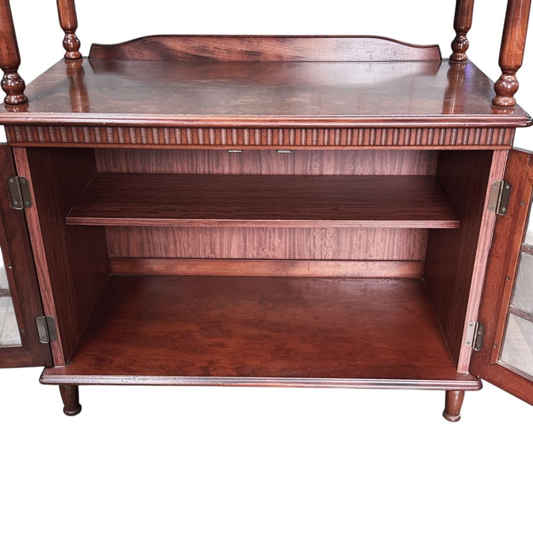 四国工芸◎木製 キャビネット◎ガラスコレクションケース 飾棚