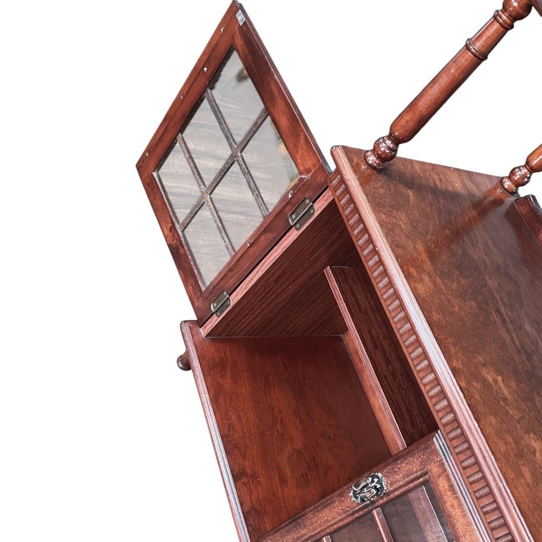 四国工芸◎木製 キャビネット◎ガラスコレクションケース 飾棚