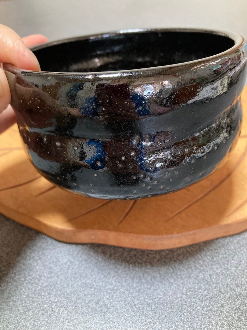 黒楽　お抹茶碗　楽陶印あり