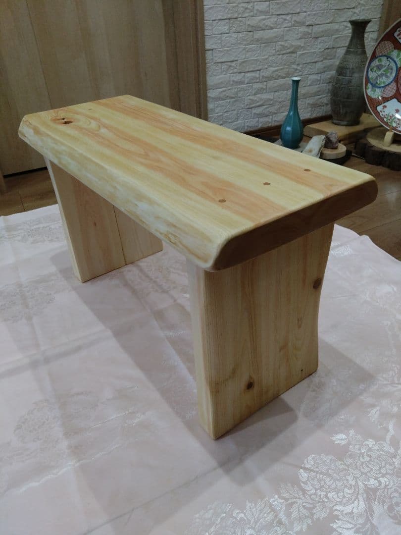 檜のベンチ73　mk♡❕　総檜造り　リビング、食卓のベンチ