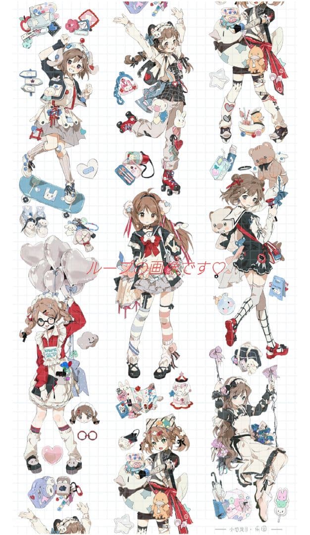 ✩のこり２✩J455＃乐园(贝壳光)new切り売り海外人物マステ女の子