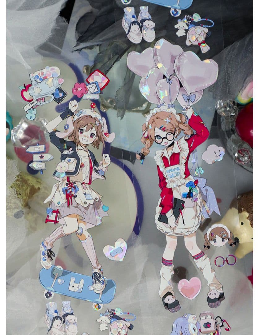 ✩のこり２✩J455＃乐园(贝壳光)new切り売り海外人物マステ女の子