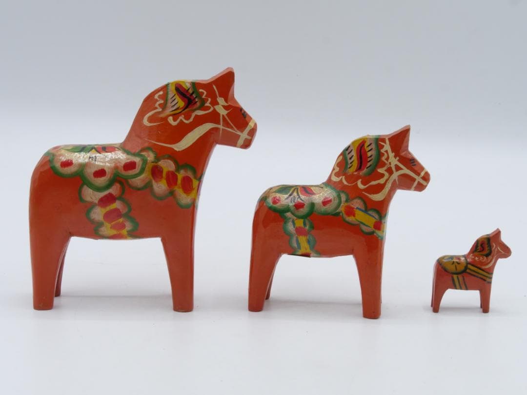 Akta Dalahemslojd ダーラナ ホース 馬 木製 赤 スウェーデン