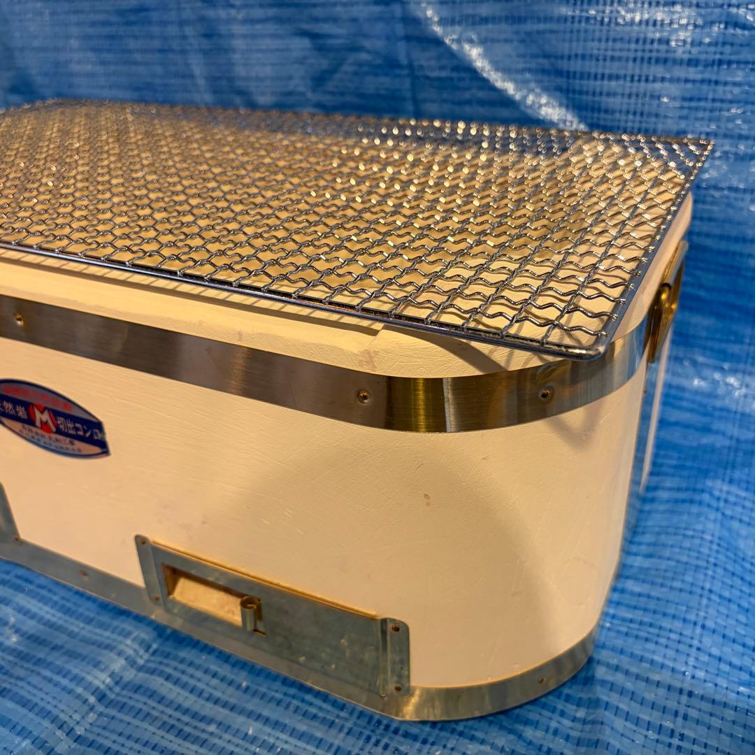 【未使用品】丸和工業製 天然切り出し大判七輪 角形 網2枚付き