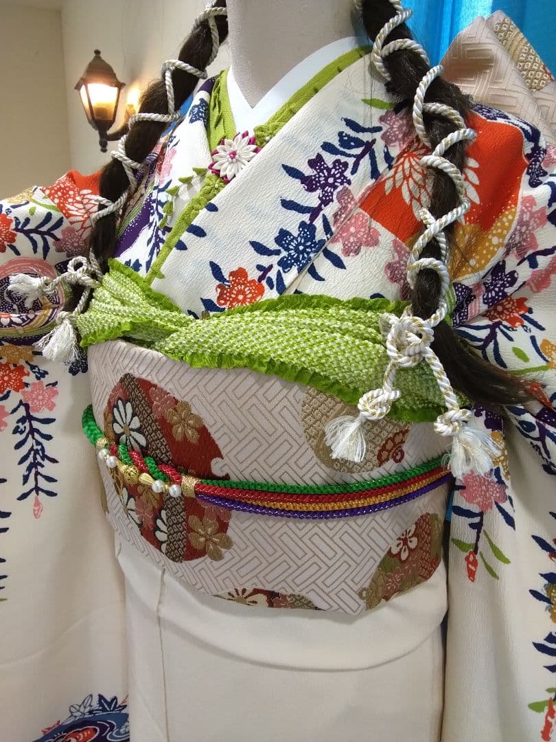 【専用】、正絹振袖、我妻紅型落款、重ね衿帯揚げ帯締め、袋帯、長襦袢★