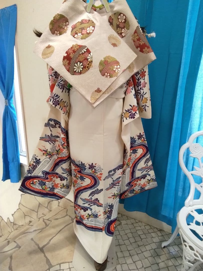 【専用】、正絹振袖、我妻紅型落款、重ね衿帯揚げ帯締め、袋帯、長襦袢★