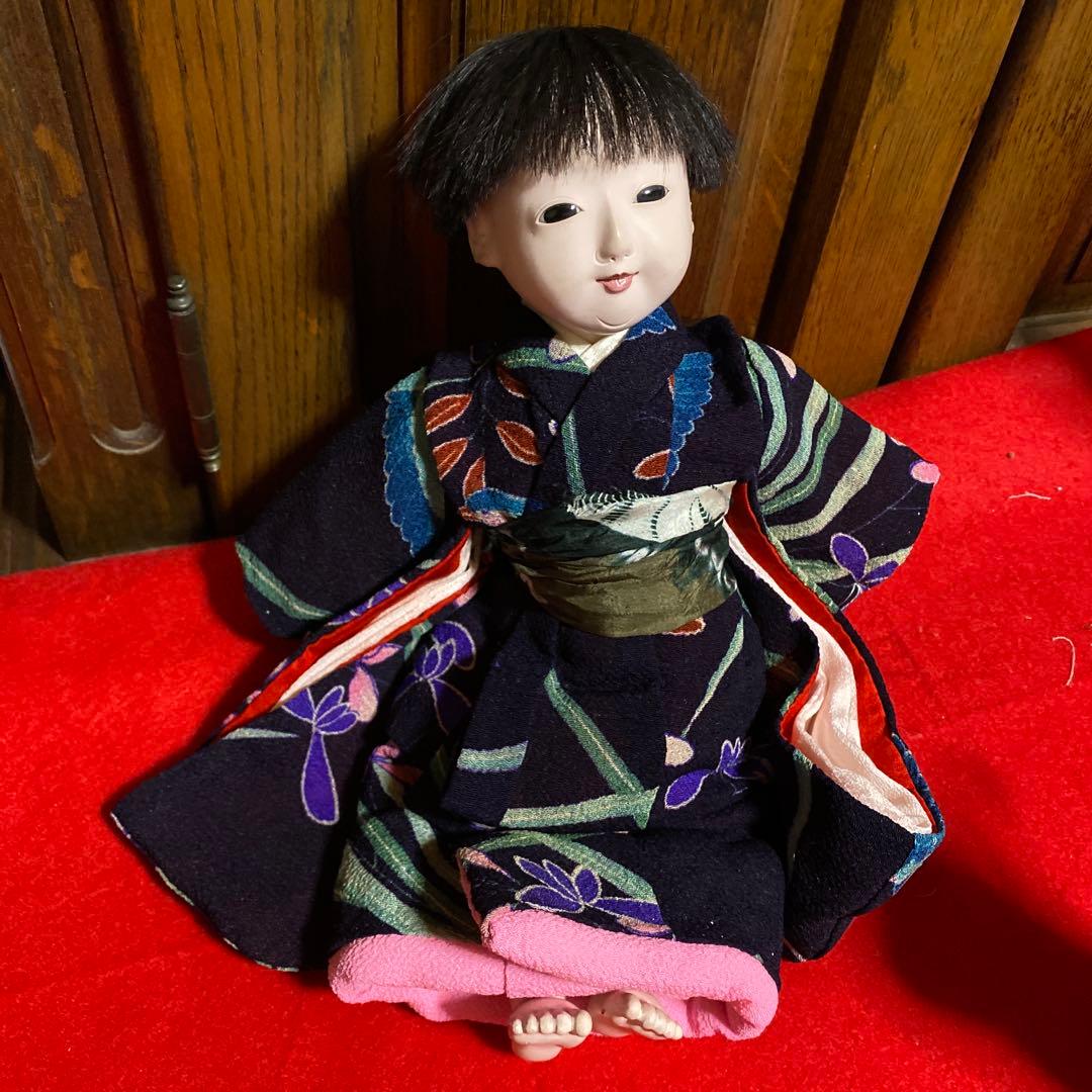 小さ目　市松人形　竹内益次郎　作　男の子　大正時代　３０ｃｍ位