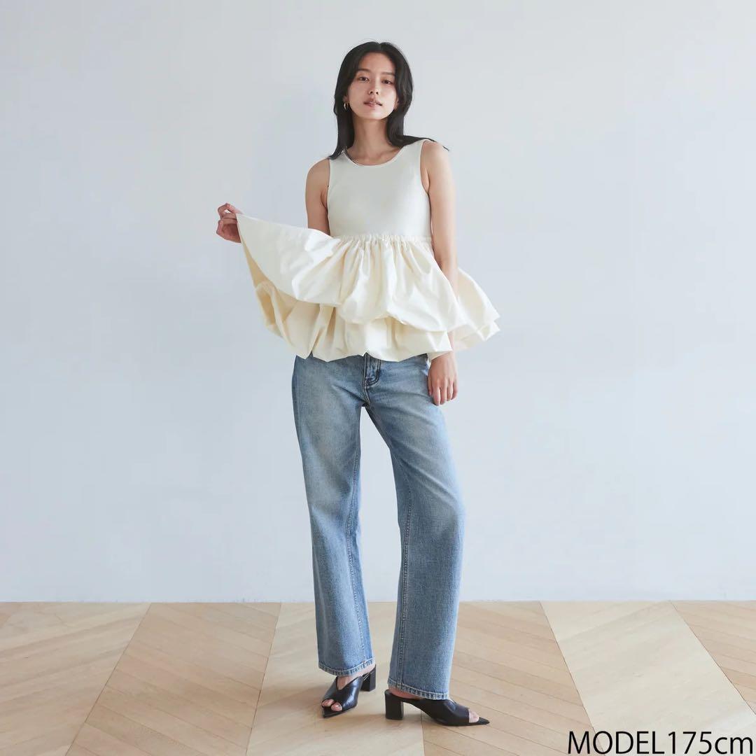 sea room lynn 》KnitDockingバルーンノースリーブトップス