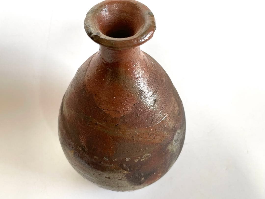 陶芸家　人間国宝　藤原啓　備前焼　備前　徳利　酒器　一輪挿し　箱なし　窯変
