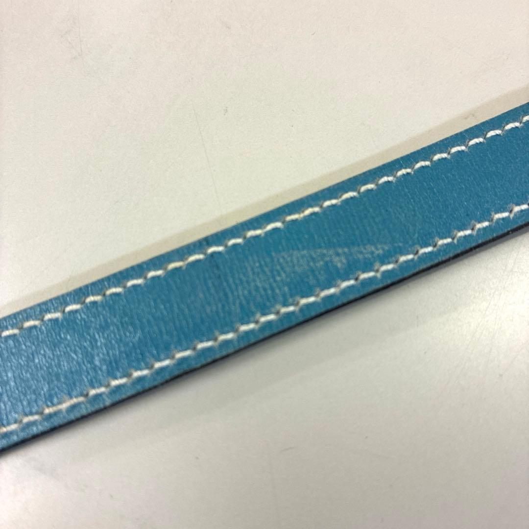 HERMES レザー　ブルー　犬用リード