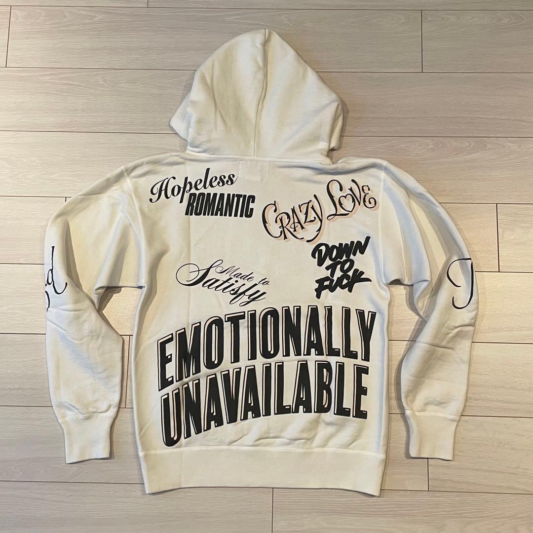 や*す様 EMOTIONALLY UNAVAILABLE フーディーEU ホワイ